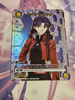 Union Arena Evangelion Event Pack Misato Katsuragi Gold Foil Texture NM - Image 1