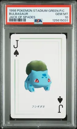 Pokemon Stadium Green Bulbasaur Jack of Spades Playing Card 1998 PSA 10 GEM - Image 1