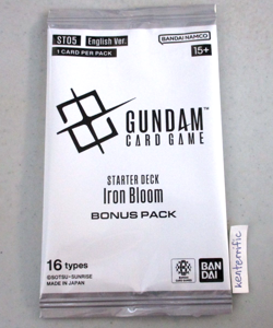 ST05 Iron Bloom Starter Deck Bonus Pack Gundam Card Game English Promo - Image 1