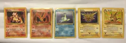 Pokemon 1999 Base Fossil 5 card lot Magmar , Moltres, Lapras Holo, Zapdos Raichu - Image 1