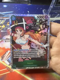 One Piece Card Game Nami OP02-036 SR Paramount War English (Emily Rudd Auto) - Image 3