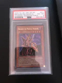 1st Ed Breaker The Magical Warrior Ultra Yu-Gi-Oh! Card MFC-071 PSA 8 NM - MT - Image 1