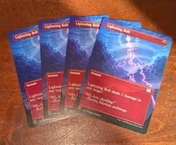 MTG: Lightning Bolt BORDERLESS #361, 4 Card Playset Double Masters 2022 Card!! - Image 1