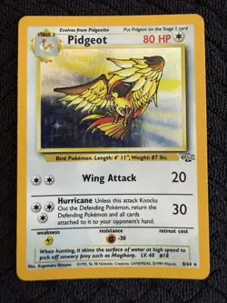 Pokemon TCG Pidgeot Holo Rare Jungle Set, Card 8/64, WOTC Vintage 1999 - Image 1