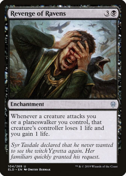 MTG magic 1x Revenge of Ravens (M/NM) Throne of Eldraine - Image 1