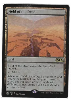 MTG- FIELD OF THE DEAD - RARE - FOIL - M20 - #0247 - NM - Image 1