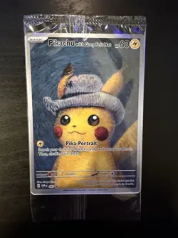 PIKACHU VAN GOGH WITH GREY FELT HAT SVP EN 085 PROMO POKEMON CARD-SEALED - Image 1
