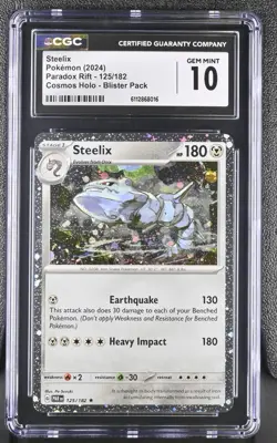 Steelix Pokemon 2024 Paradox Eift - 125/182 Cosmos Holo CGC 10 GM - Image 1