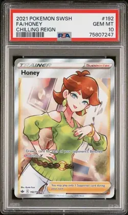 PSA 10 HONEY FULL ART 2021 POKEMON CHILLING REIGN 192/198 - Image 1