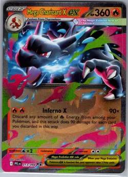 Mega Charizard X ex 013/094 ME02: Phantasmal Flames - Pokemon Card - NM - Image 1