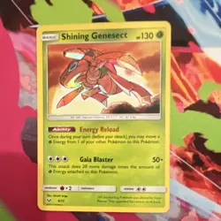 Pokemon Shining Genesect 9/73 Shining Legends Shiny Holo Rare 130 HP Basic - Image 1