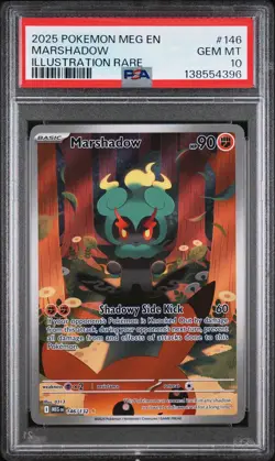 2025 POKEMON MEG EN-MEGA EVOLUTION ILLUSTRATION RARE #146 MARSHADOW PSA 10 - Image 1