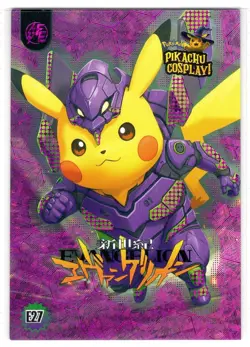 POKEMON PIKACHU COSPLAY! * EVANGELION * E27 * BOX HIT - PINK GLITTER HOLO - Image 1