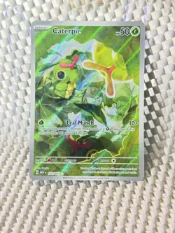 Caterpie 172/165 Full Art Holo Pokemon Scarlet Violet 151 English Near Mint - Image 3