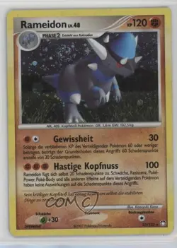 Rampardos Holo German Pokemon Diamond & Pearl Mysterious Treasures #33 2007 - Image 1