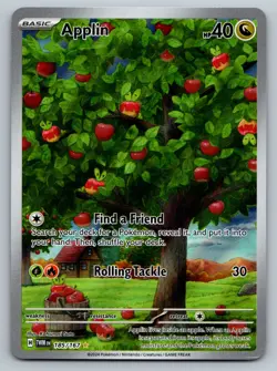 Pokemon TCG Applin 185/167 Illustration Rare Twilight Masquerade NM - Image 1