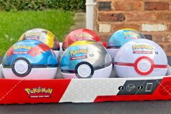 POKEMON TCG POKEBALL TIN B25 2025 Q4 X6 PLUS FULL DISPLAY CASE CDU *SEALED* - Image 1