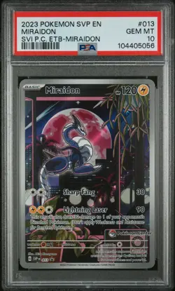 2023 POKEMON SVP SCARLET & VIOLET POKEMON CENTER ETB PROMO #013 MIRAIDON PSA 10 - Image 1