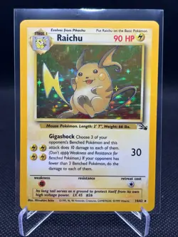 Raichu holo #14/62 Fossil NM/LP Pokemon 1999 - Image 1