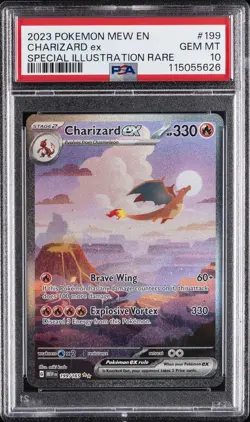 2023 POKEMON MEW EN-151 SPECIAL ILLUSTRATION RARE #199 CHARIZARD EX PSA 10 - Image 1