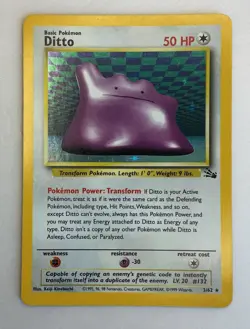 1999 Pokemon: DITTO, 3/62 Fossil Holo Rare 50 HP - Image 1