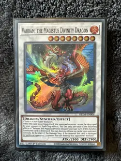 GEIM-EN006 Vahram, the Magistus Divinity Dragon | 1st Edition Super Rare YuGiOh - Image 1