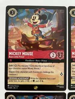 Disney Lorcana TCG Mickey Mouse - Brave Little Prince (x4) 111/204 Fabled - Image 3