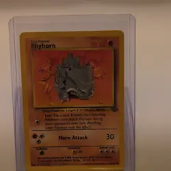 Pokemon Rhyhorn Base Set 2 090/130 Regular Common 70 HP English 1999 TCG Card - Image 1