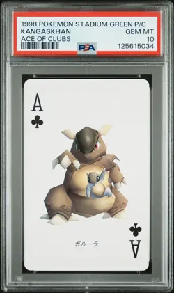 Pokemon Stadium Green Kangaskhan Ace of Clubs Playing Card 1998 PSA 10 GEM - Image 1