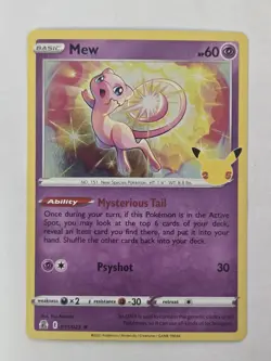 Pokemon Mew 011/025 SWSH Celebrations Holo Rare Pokemon Card - NM - Image 1