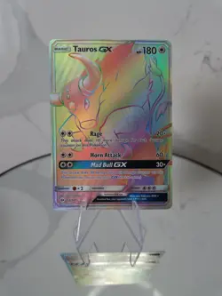 Tauros GX 156/149 Rainbow Secret Rare Sun & Moon Base Set Pokemon Cards TCG - Image 1