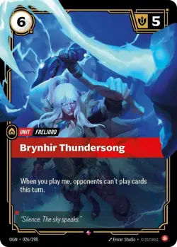 Brynhr Thundersong Foil Rare Riftbound Origins OGN 026/298 Freljord Unit Card NM - Image 1