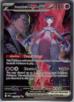 Team Rocket's Mewtwo ex 231/182 SIR SV10: Destined Rivals - Pokemon Card - NM - Image 1