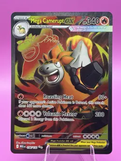 Pokemon TCG Mega Evolution Mega Camerupt Ex 156 Ultra Rare Full Art NM Card - Image 1