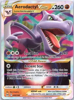 Aerodactyl VSTAR 093/196 SWSH11: Lost Origin - Pokemon Card - NM - Image 1