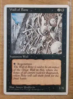 1995 MAGIC THE GATHERING 4TH EDITION WALL OF BONE TD25 - Image 1