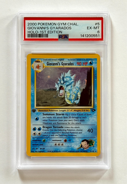 2000 Pokemon Gym Challenge #5/132 Giovanni's Gyarados 1st Edition Holo PSA 6 - Image 1