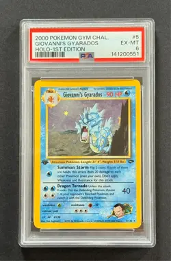 2000 Pokemon Gym Challenge #5/132 Giovanni's Gyarados 1st Edition Holo PSA 6 - Image 2