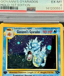 2000 Pokemon Gym Challenge #5/132 Giovanni's Gyarados 1st Edition Holo PSA 6 - Image 3