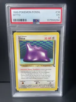 Pokemon TCG Ditto Fossil 3/62 PSA Grade 5 - Image 1