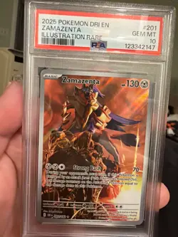Pokemon 2025 DRI EN #201 Zamazenta Illustration Rate PSA 10 Gem Mint - Image 1