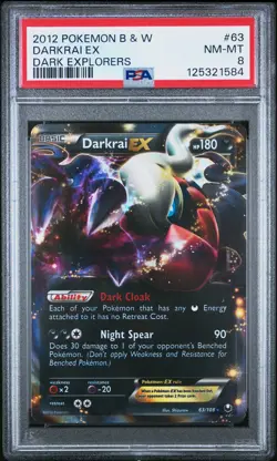 2012 POKEMON B&W DARK EXPLORERS #63 DARKRAI EX PSA 8 - Image 1