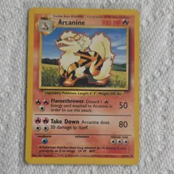 Wizards of the Coast Arcanine Base Set Rare Pokemon 100 HP 23/102 Regular - Image 1