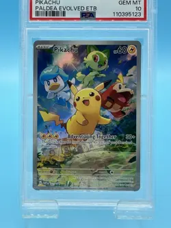 2023 POKEMON SVP EN-SV BLACK STAR PROMO #027 PIKACHU PALDEA EVOLVED ETB PSA 10 - Image 5