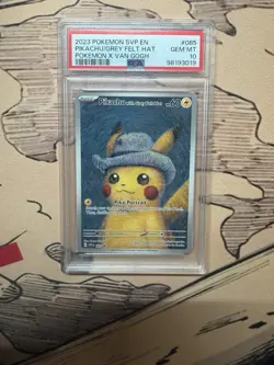 [PSA 10] Pikachu with Grey Felt Hat #085 Pokemon x Van Gogh Promo - Image 1