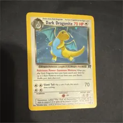 Pokemon Dark Dragonite 70 HP Holo Rare Team Rocket Card 5/82 English 2000 - Image 1