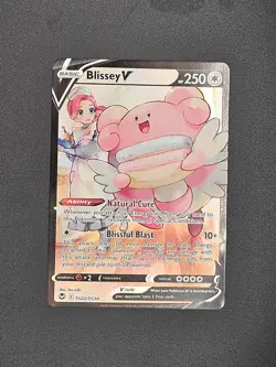 Pokemon TCG Blissey V TG22/TG30 Rare Silver Tempest Sword & Shield Holo Card - Image 1