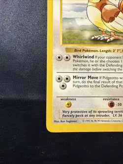 Pidgeotto 22/102 Shadowless Base Set Rare 1999 Pokemon Card WOTC Vintage - Image 5