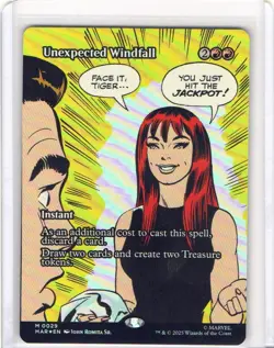 Unexpected Windfall (Borderless) 0029 MTG Marvel Universe Eternal-Legal Foil - Image 1