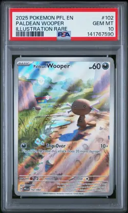 2025 Pokemon Paldean Wooper PSA Gem Mint 10 Illustration Rare #102 PF - Image 1
